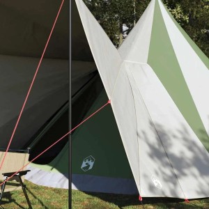 vidaXL Familien-Tipi-Zelt mit Dach Grün und Beige 510 x 690 x 330 cm 42000984