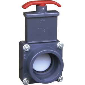 Summer Fun Absperrschieber 50 mm für Pool Verrohrung mit rotem Griff.