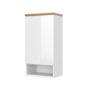 Vicco Badschrank Eden, weiß hochglanz/Artisan-Eiche, 40x78cm, mit 4 Fächern.