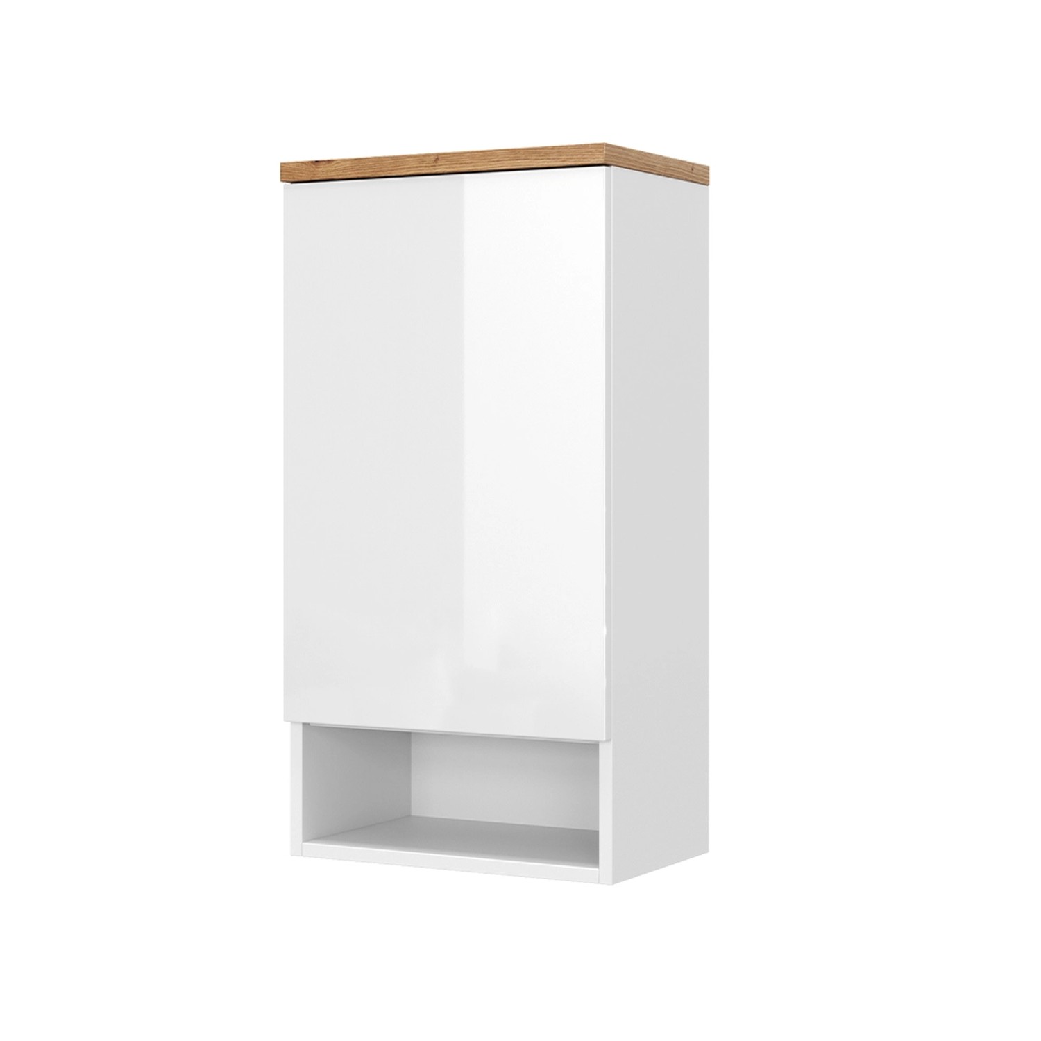 Vicco Badschrank Eden Weiß Hochglanz/Artisan-Eiche 40 x 78 cm mit 4 Fächer