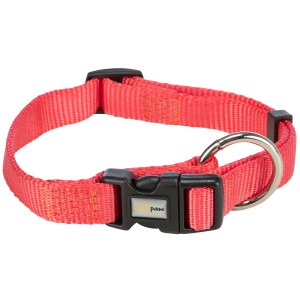Jollypaw Halsband, 22-35 cm, lachsfarben, mit Klickverschluss und D-Ring für Hundeleinen.