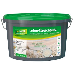 Eimer proNatur Lehm-Streichputz, naturweißer Effektputz für Wand, Decke, 7 kg.