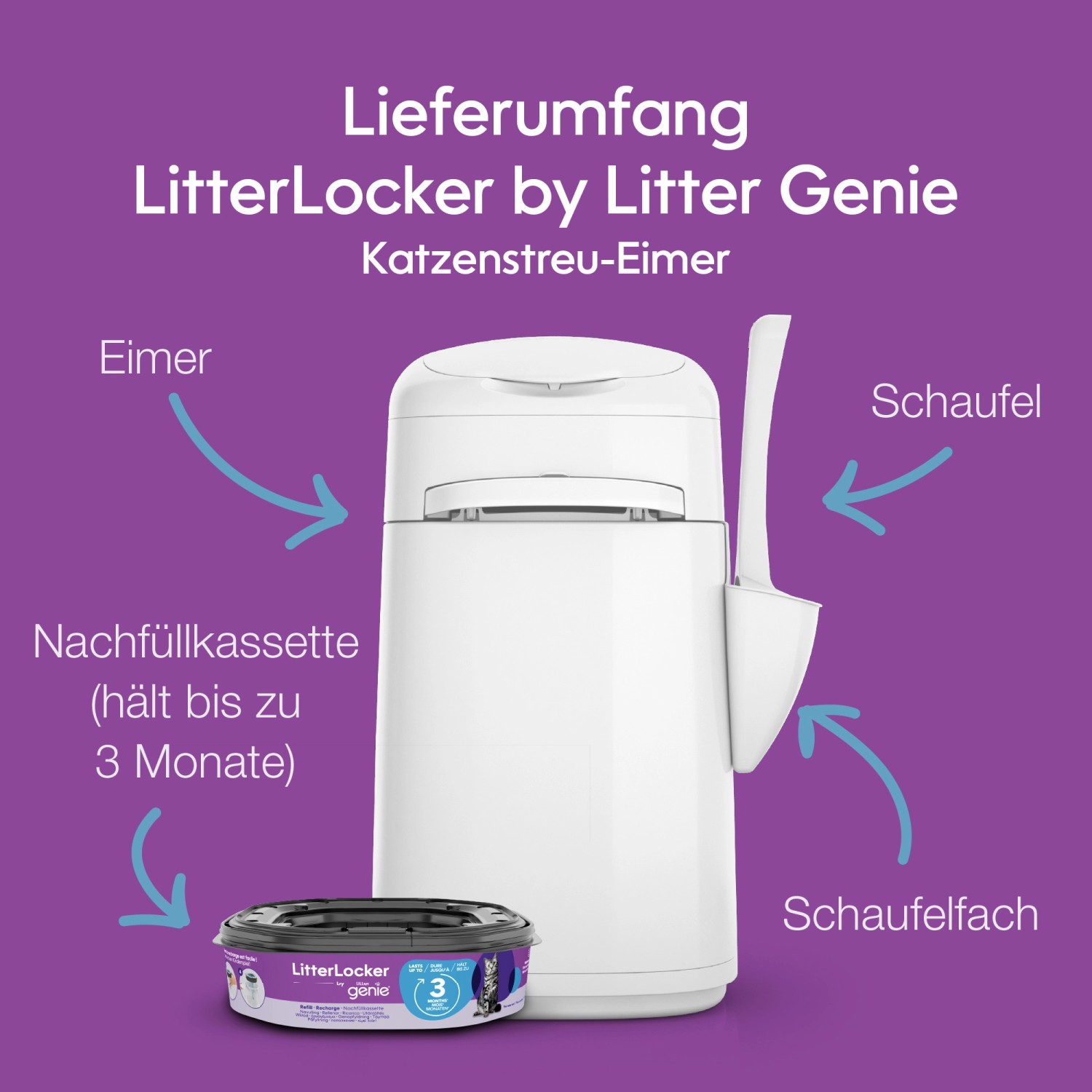 Katzenstreu Nachfüllpackung - 12 Stück Für Litter Genie & LitterLocker