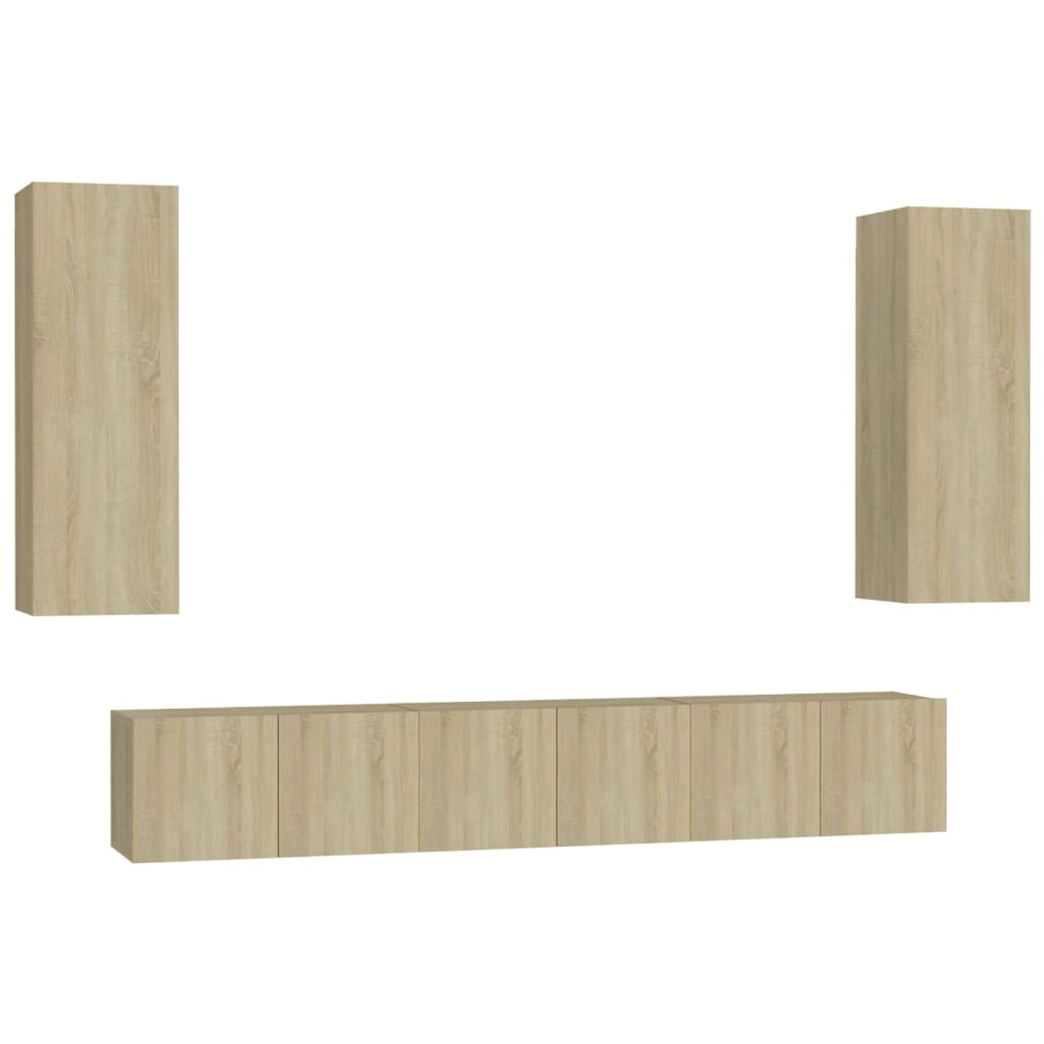 VidaXL 5-tlg. TV-Schrank-Set Sonoma-Eiche Holzwerkstoff 8 günstig online kaufen