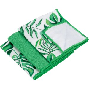 3er Set Mikrofaser Allzwecktücher mit grünem Blätter-Motiv. Ideal für die Reinigung im Haushalt.