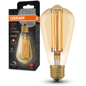 Osram LED-Leuchtmittel E27 Edisonform, 5,8W, warmweiß, dimmbar.