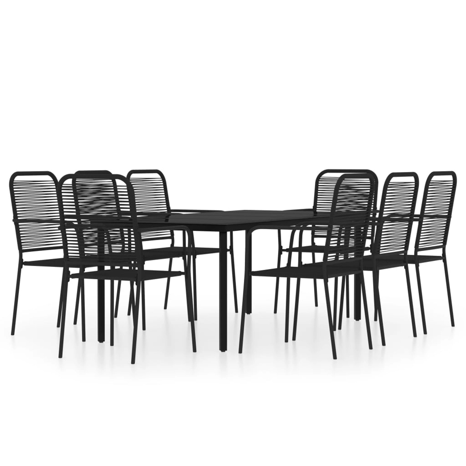vidaXL 9-Tlg Garten-Essgruppe Schwarz 3099142
