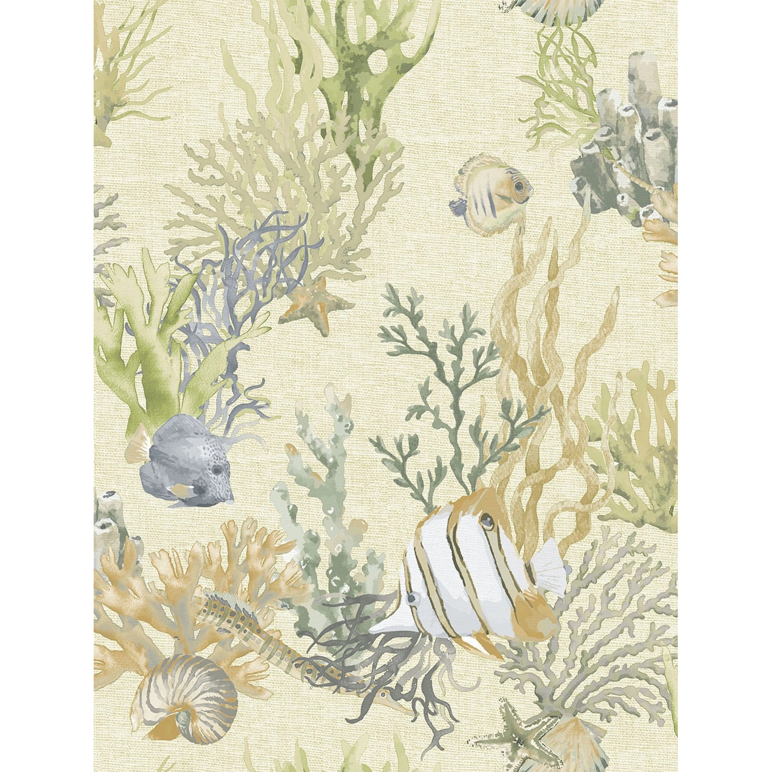 Sanders & Sanders Tapete Unterwasserwelt Hellgrün 53 cm x 10 m günstig online kaufen