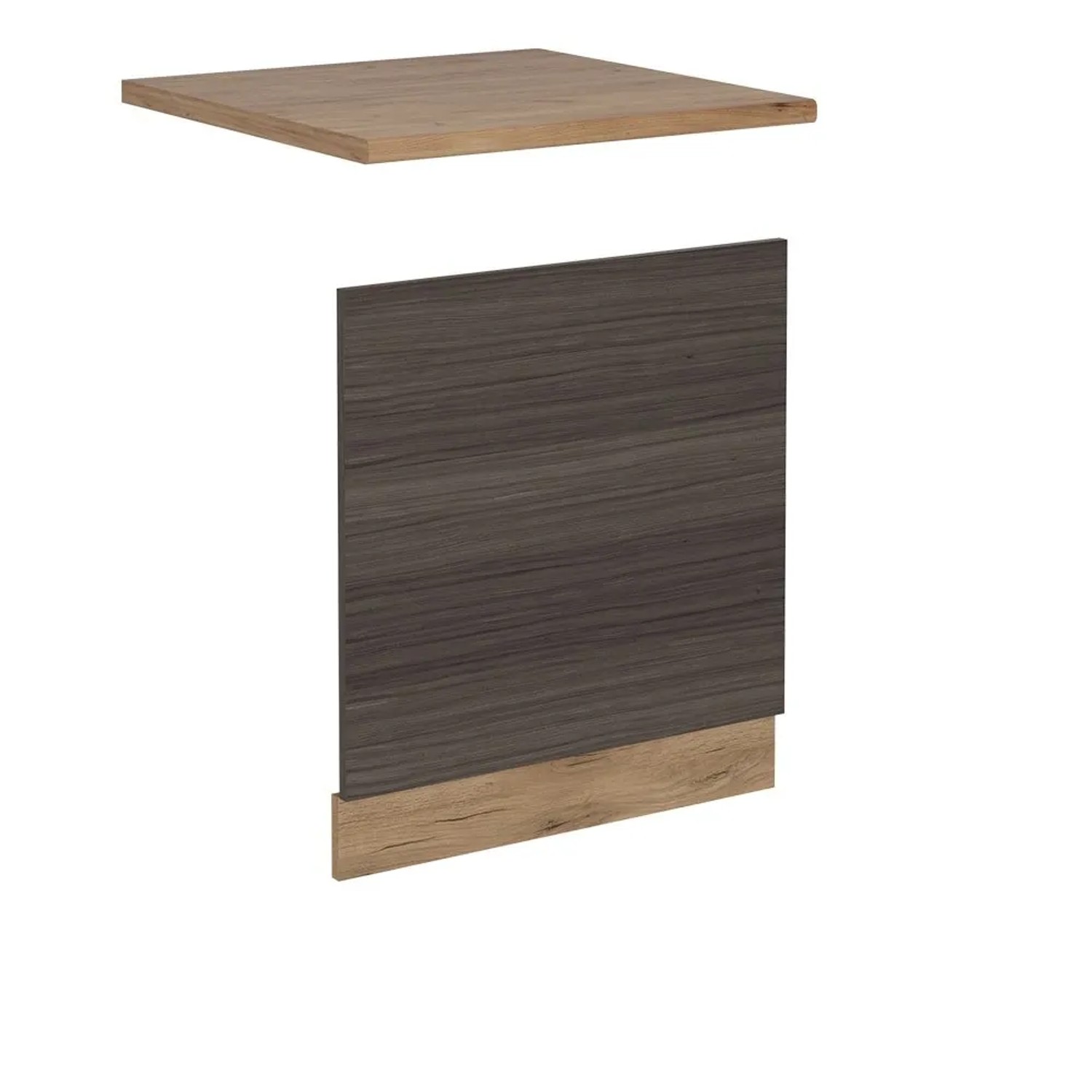 Vicco Frontblende R-Line Geschirrspüler Fronttür EdelGrau 60 cm AP Eiche