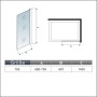 Technische Zeichnung: Duschparadies Badewannenaufsatz 70x140cm, Festglas Duschwand mit Maßen.