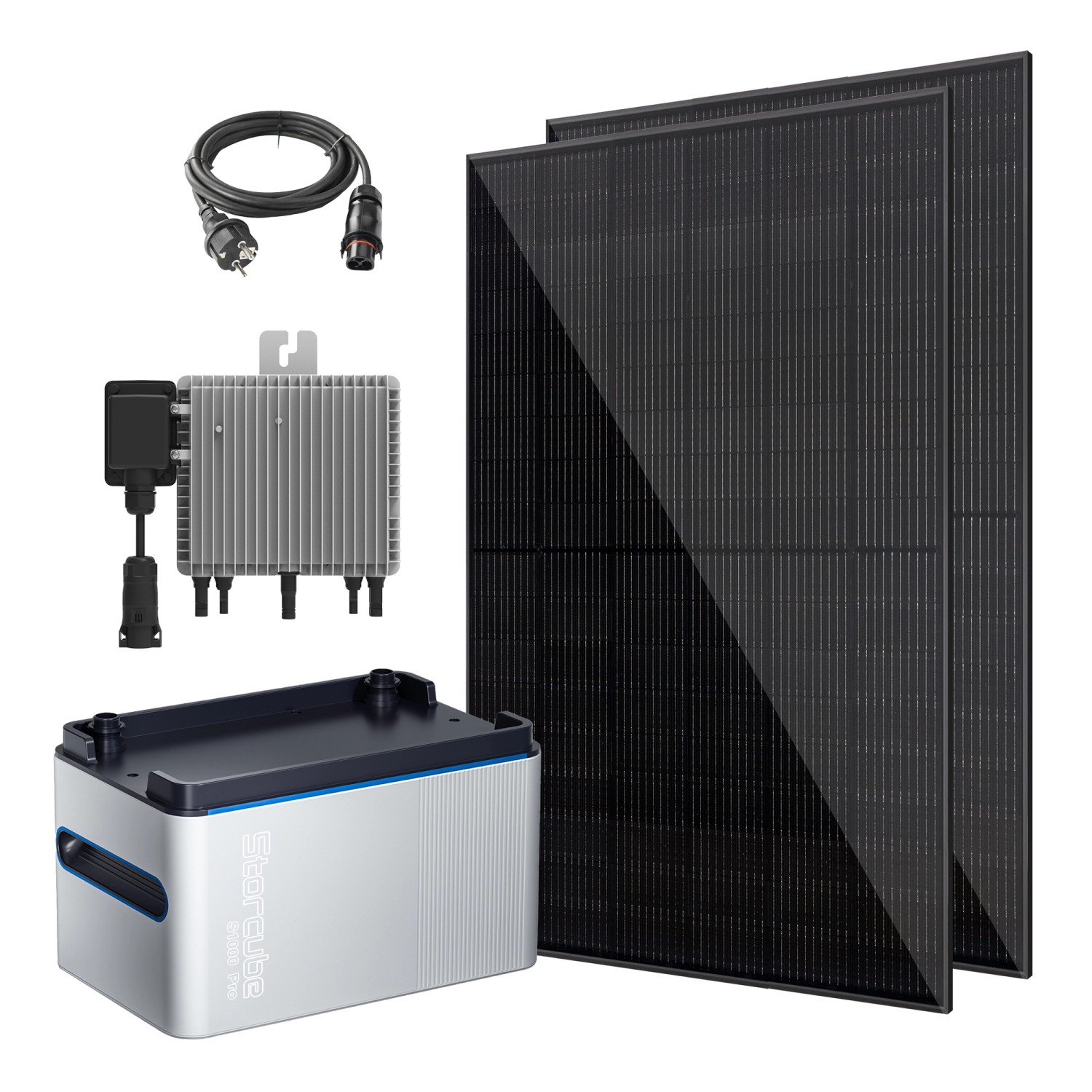 Vale Balkonkraftwerk Mini-PV 860-M80G4-L 860 W inkl. Speicherbatterie S1000P