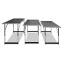 vidaXL Tapeziertisch Set, 3 klappbare, höhenverstellbare Tische mit schwarzer MDF-Platte und Metallgestell.