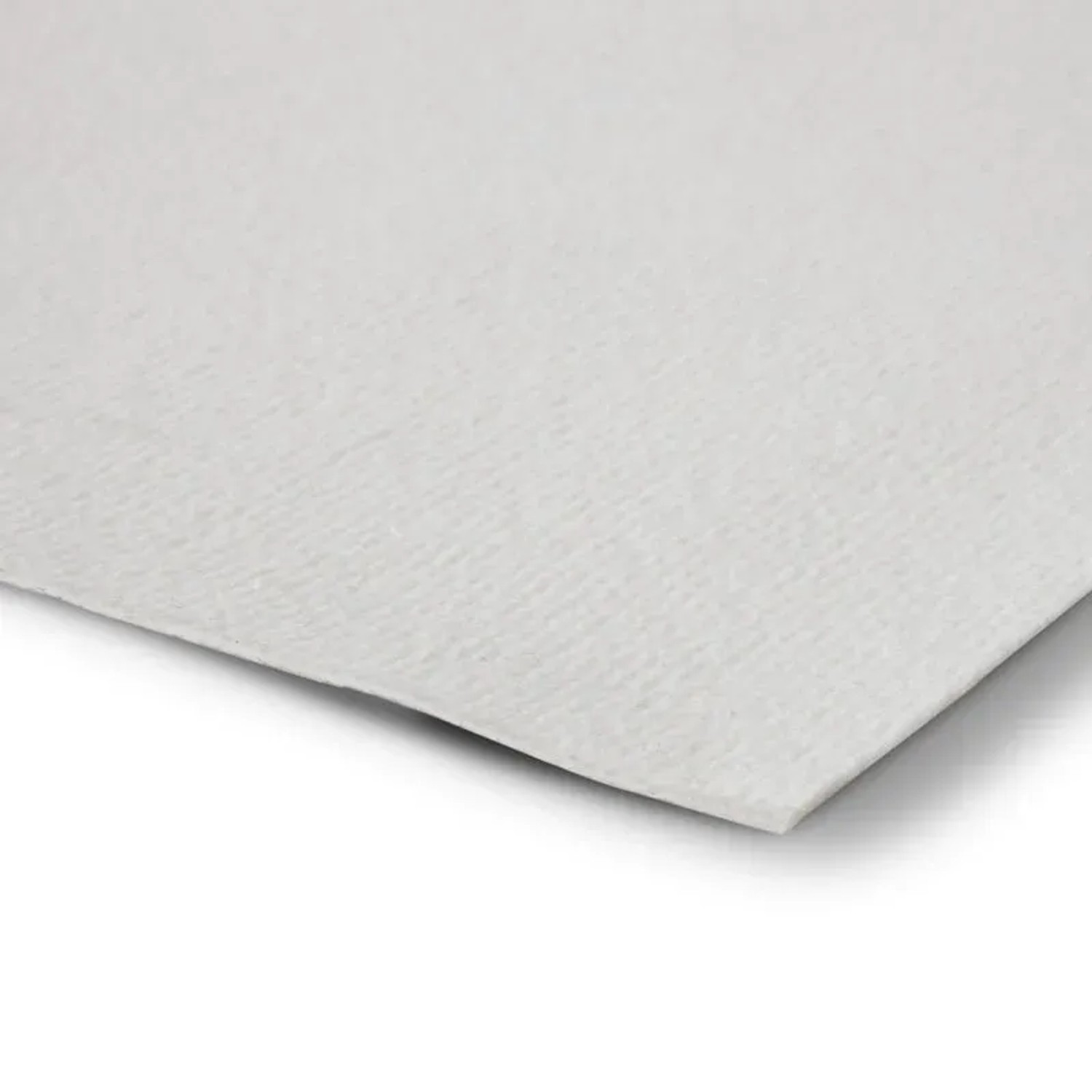 Detailaufnahme des weißen KARAT Messeteppich Sintra mit Rippenstruktur.