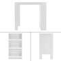 Weißer ML-Design Bartisch mit Regal, 117x106x57 cm, für Wohnzimmer oder Küche.