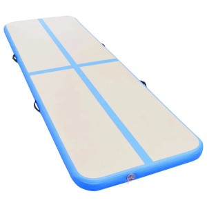 vidaXL Aufblasbare Gymnastikmatte mit Pumpe 700x100x10 cm PVC Blau 91925
