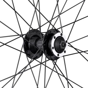 Force Fahrrad Vorderrad 27,5 Zoll mit 6-Loch Scheibenbremsaufnahme, Felge schwarz eloxiert.