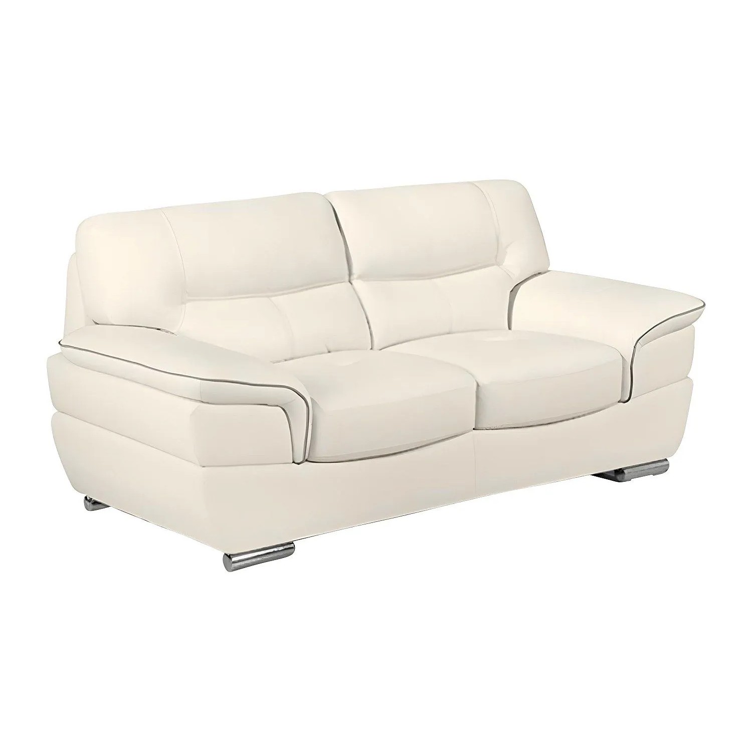 Vente-unique Sofa Ohne Schlafmöglichkeit Thibault Elfenbeinfarben 168 cm