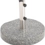 Grauer Schirmständer Granada, 30 kg, aus Granit mit Edelstahl-Rohr für Sonnenschirme.