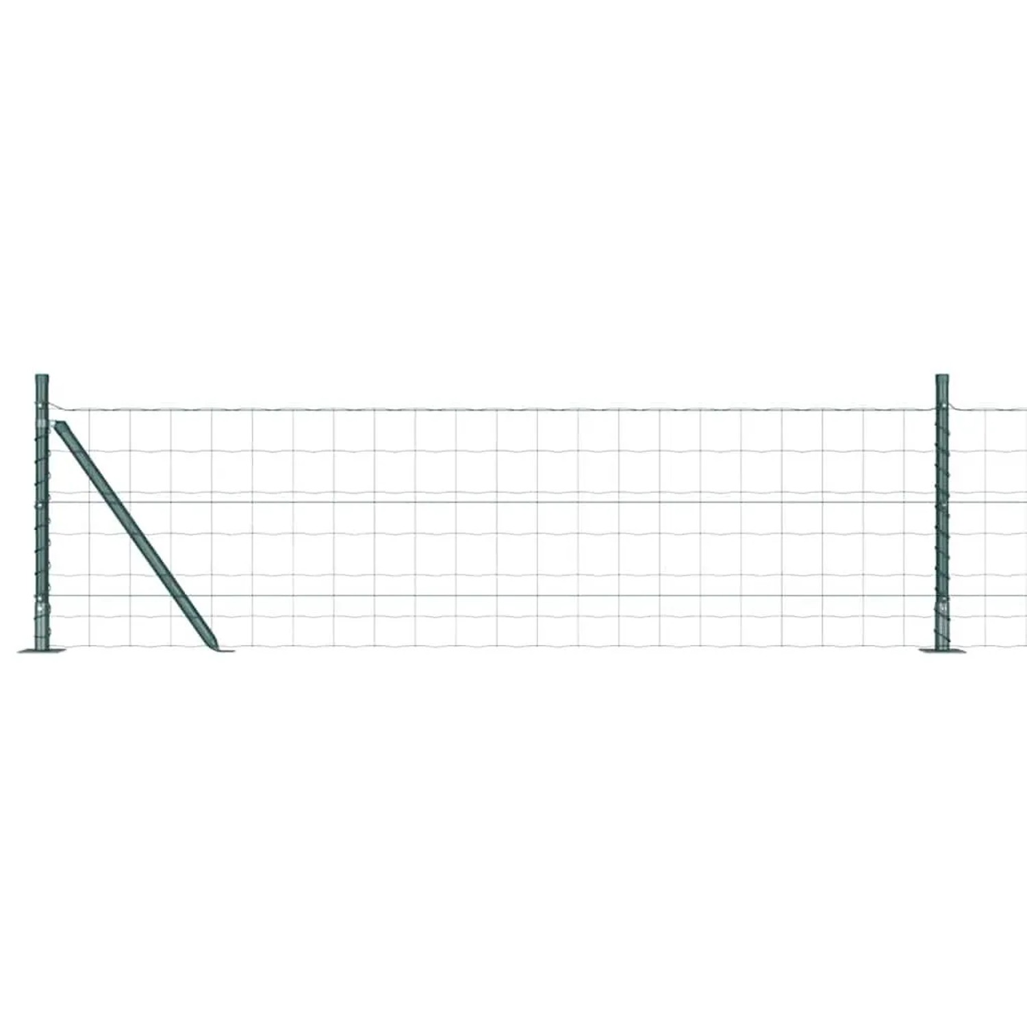 vidaXL Zaun mit Pfosten Grün 0,4 x 25 m Stahl und PVC 3350861 günstig online kaufen
