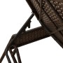 Detailaufnahme: Braune vidaXL Sonnenliege aus Poly Rattan mit verstellbarer Rückenlehne.