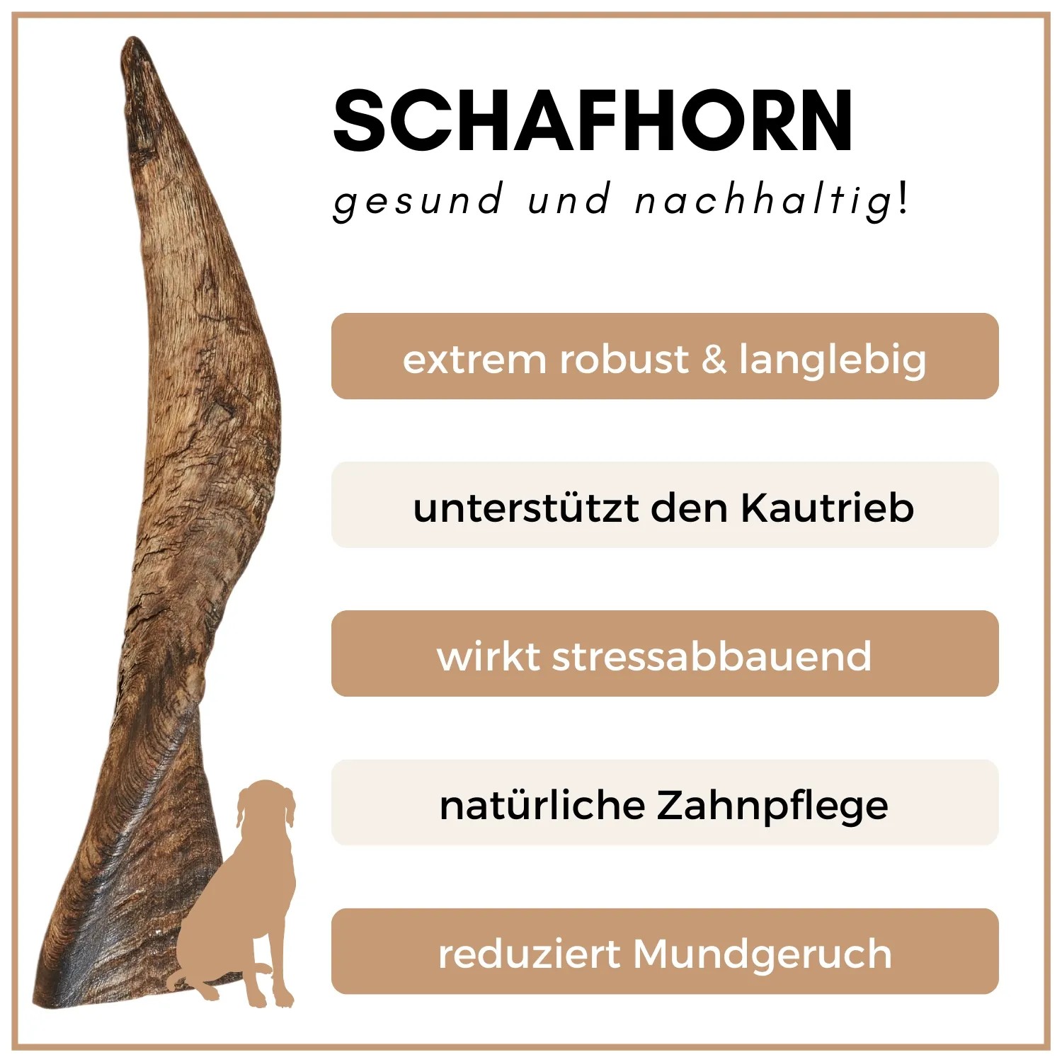 Supravit Schafhorn Größe M Kauspielzeug für Hunde_5