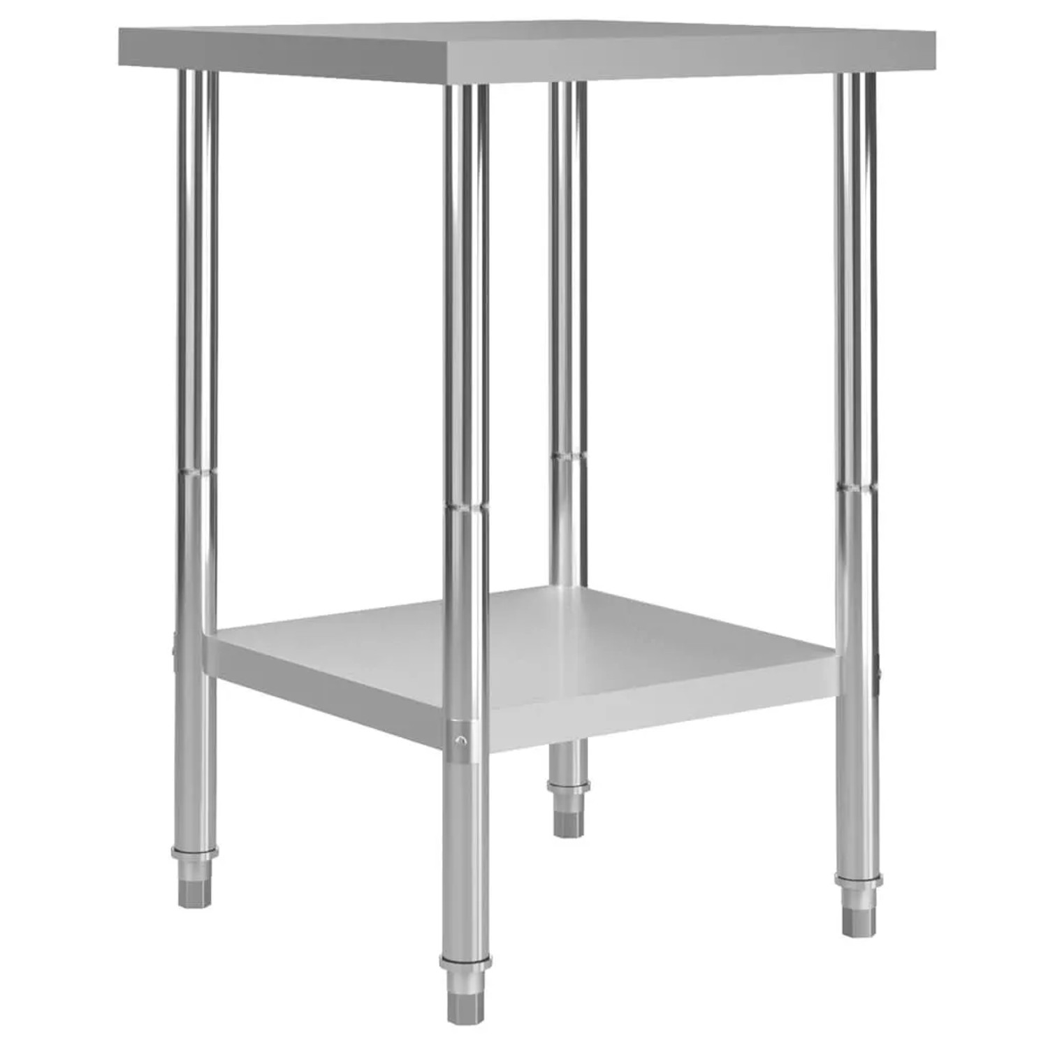 DELUKE Edelstahl Arbeitstisch KUGO 60x60x85cm Gastro-Arbeitstisch Arbeitsfläche Gastro-Küchentisch Küchen-Arbeitstisch