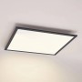 Schwarzes Lindby LED Panel Nelios für Wohnzimmer, 62x62cm, universalweißes Licht.