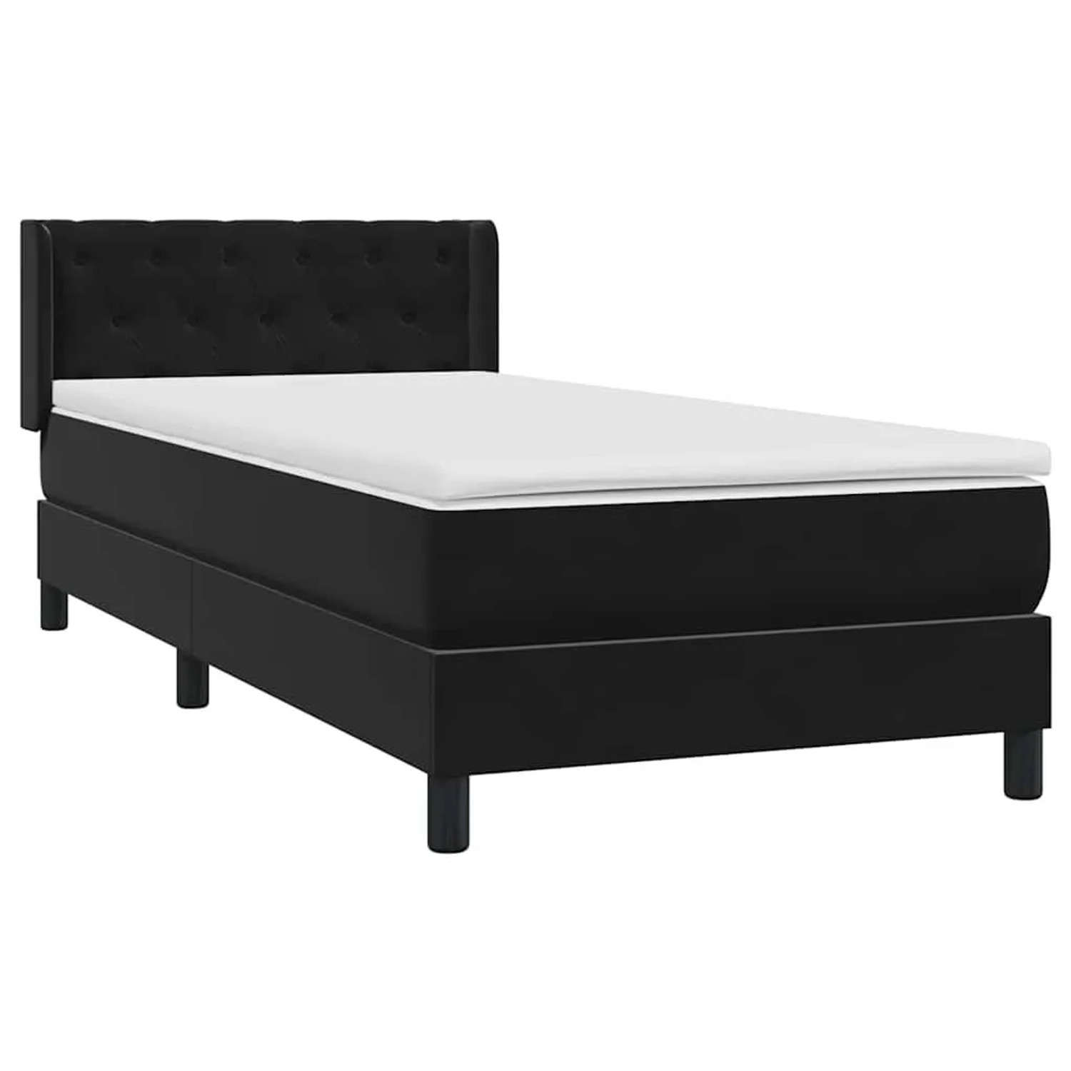 vidaXL Boxspringbett mit Matratze Schwarz 80x220 cm Samt 3318389 günstig online kaufen