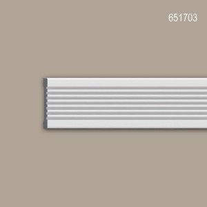 Weiße PROFHOME Wandleiste/Friesleiste (200 cm) mit horizontalen Zierlinien.
