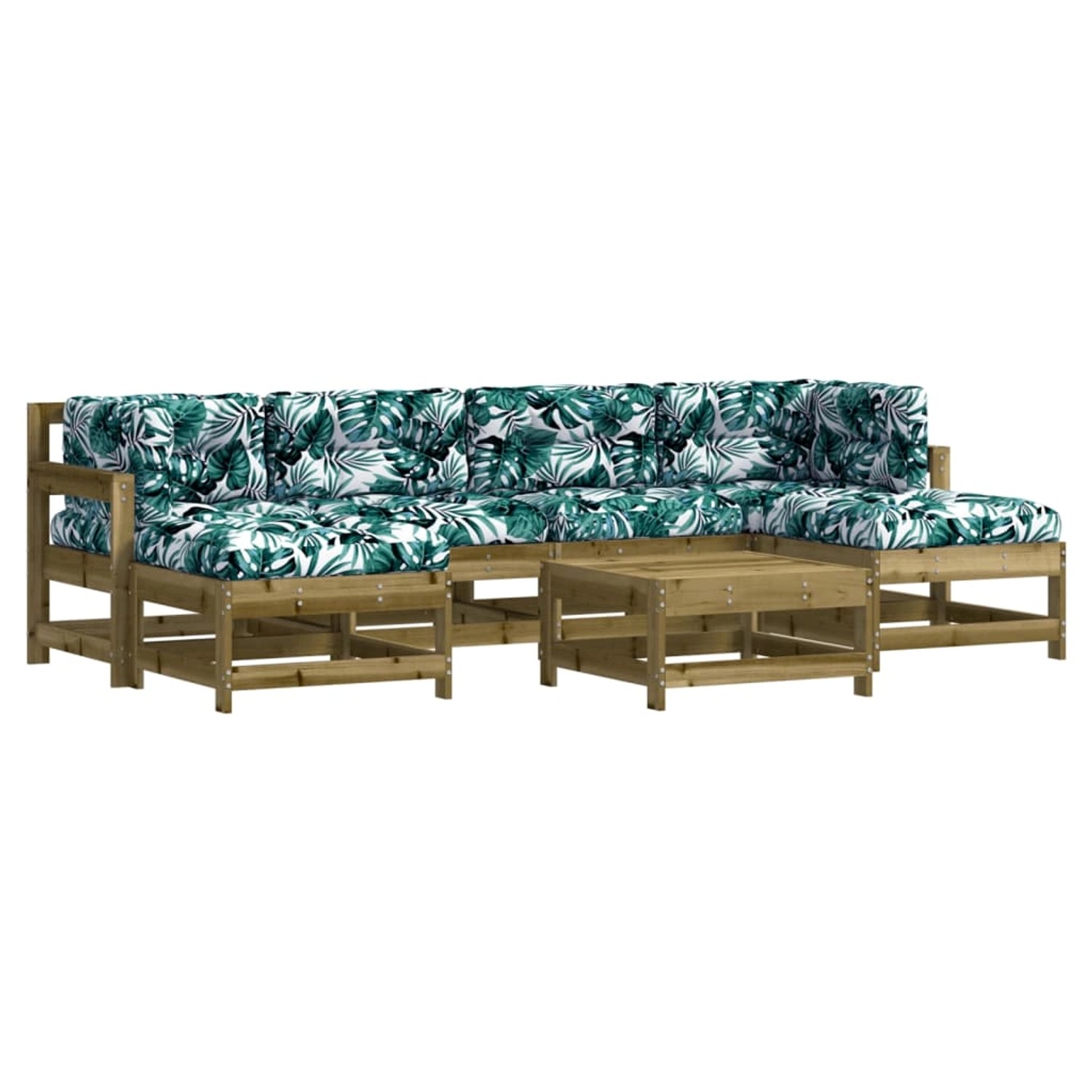 vidaXL 7-Tlg Garten-Lounge-Set mit Kissen Imprägniertes Kiefernholz 3185947 günstig online kaufen