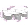 Schwarzes 8-teiliges Garten-Sofa-Set aus Poly Rattan mit Kissen und Tisch, vidaXL. Ideal für Terrasse und Garten.
