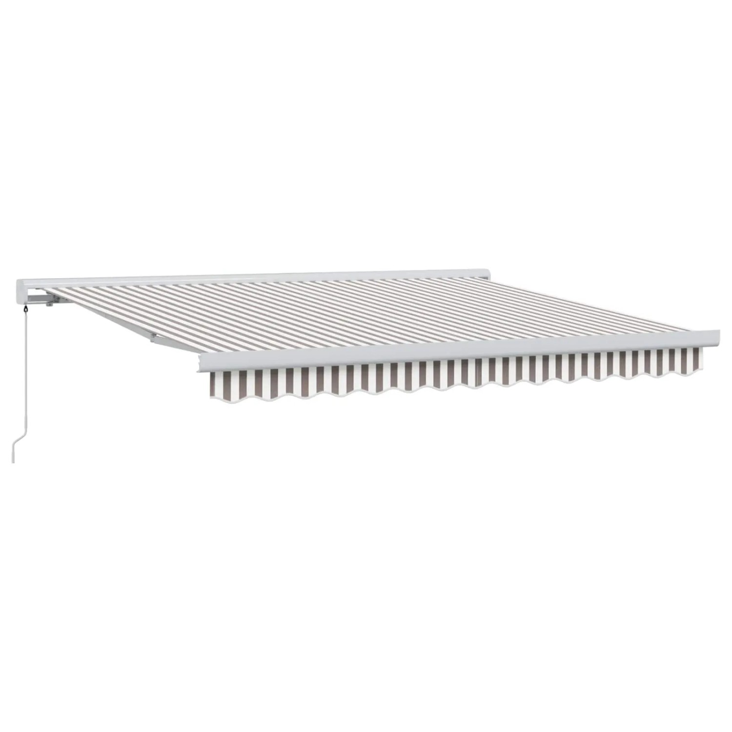 vidaXL Ausziehbare Markise Hellgrau und Weiß 350 x 250 cm 3425982