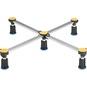 Universal Duschwannenfuß: Höhenverstellbares Gestell für Duschwannen aus Stahl und Acryl.