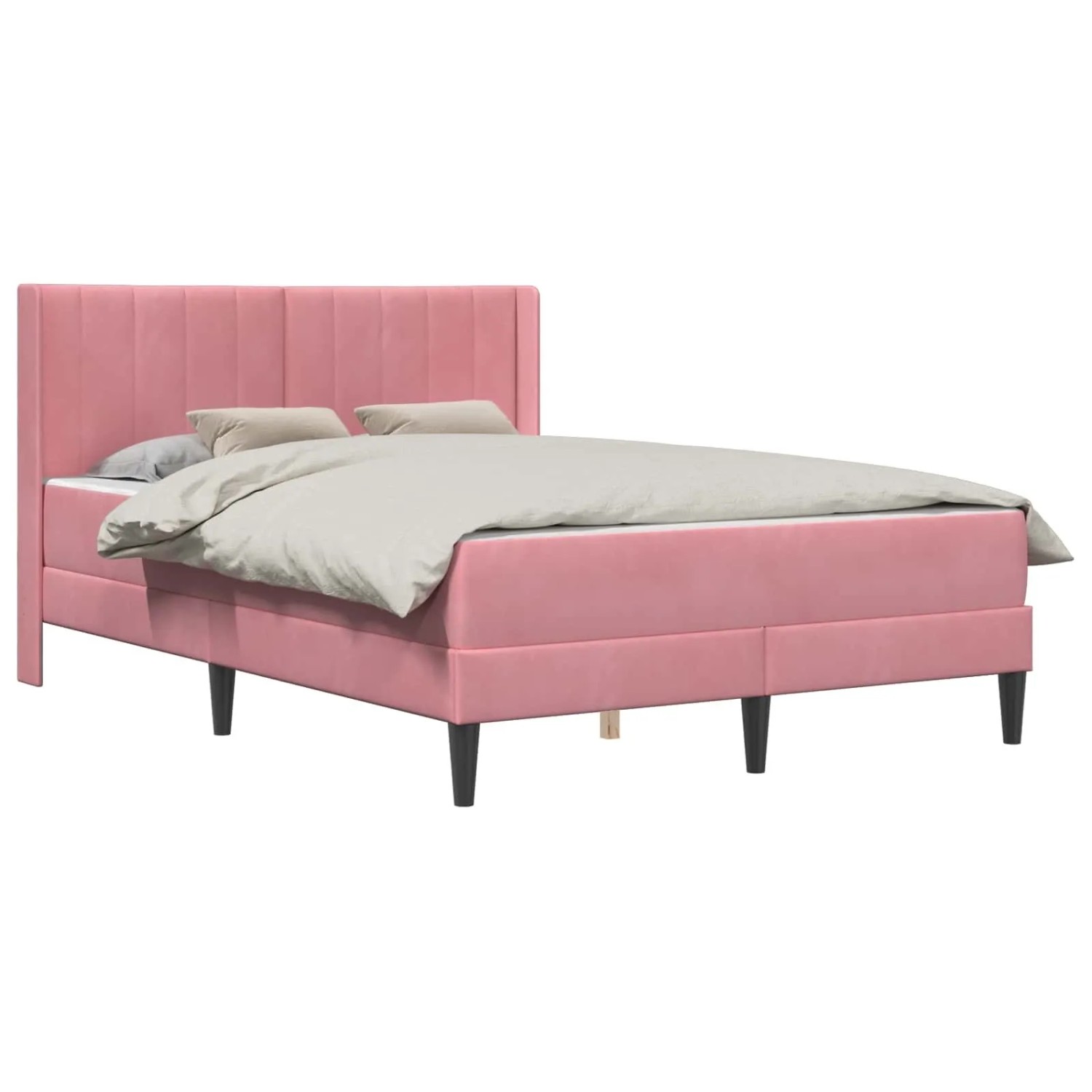vidaXL Bettrahmen Rosa 140 x 190 cm Samt 3414864