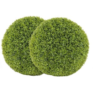 Costway 2er Buchsbaumkugel Kunstpflanze Kugelpflanzen Grün 50cm