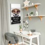 Magnettafel mit Jack Russel Motiv "Bad Dog", 37x78cm, silberne Magnetwand für Notizen und Fotos.