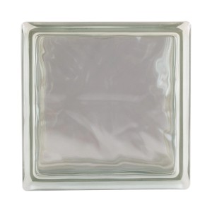 Klarer Glasbaustein Thermo Block Wolke, 19x19 cm, für Innen & Außen.