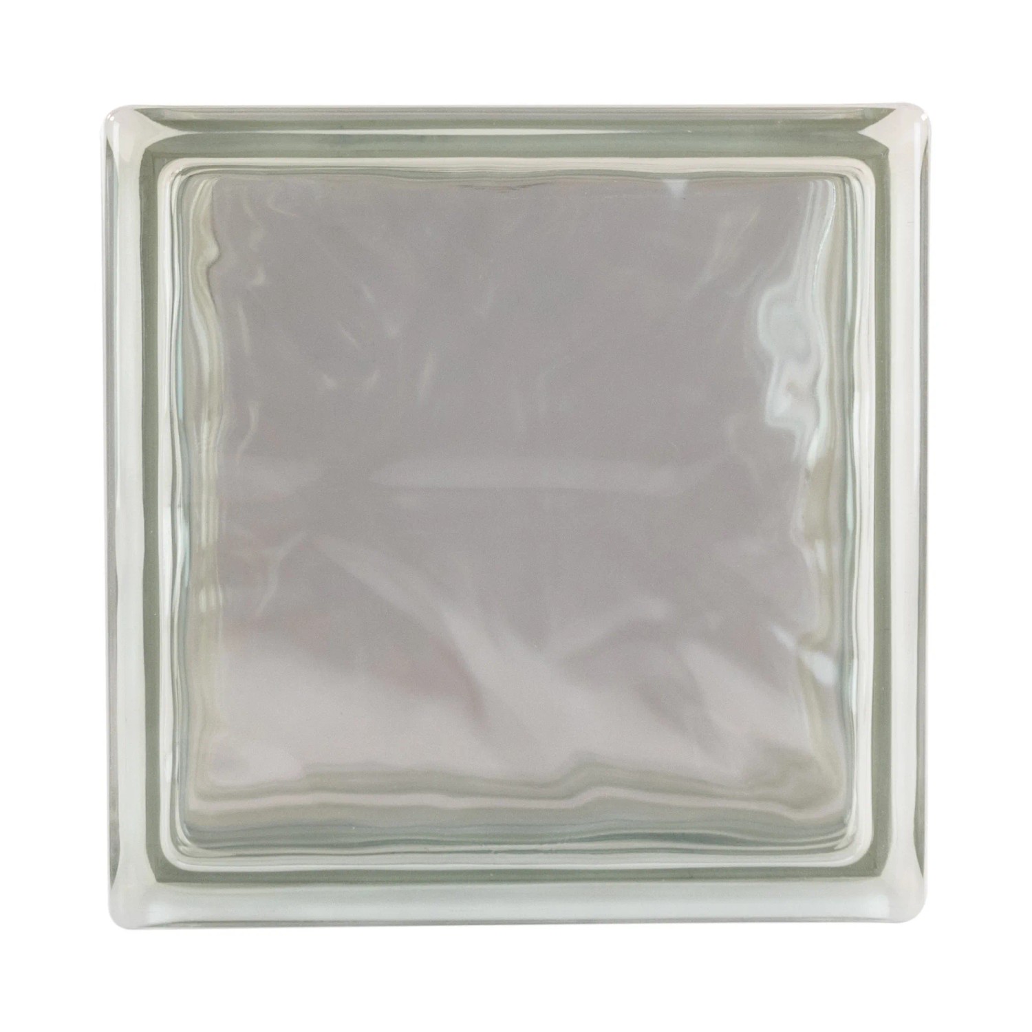 Klarer Glasbaustein Thermo Block Wolke, 19x19 cm, für Innen & Außen.