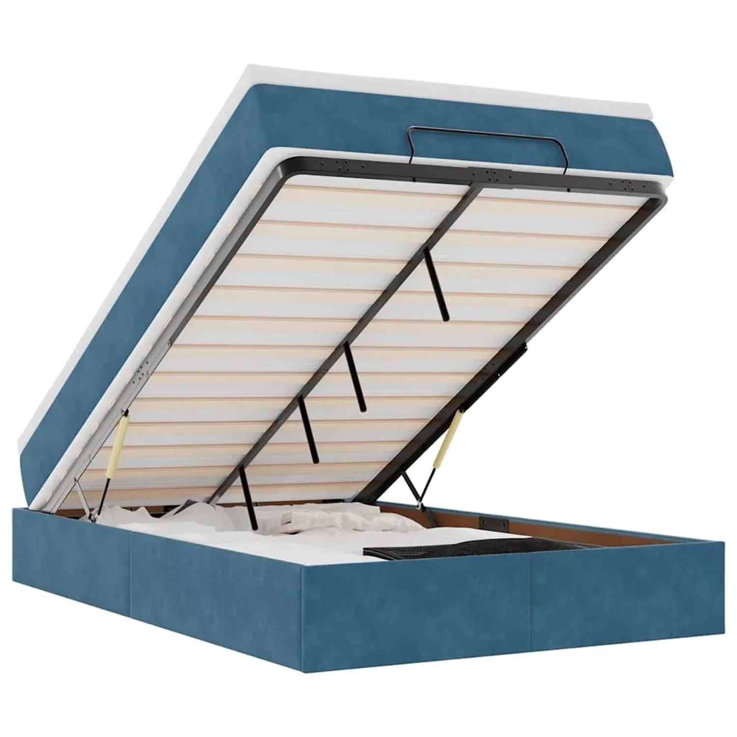 vidaXL Ottoman-Bett mit Matratze Dunkelblau 120x190 cm Samt 3311175