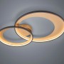 Moderne LED-Deckenlampe Granada, schwarz matt, mit zwei ineinander verschlungenen Ringen.