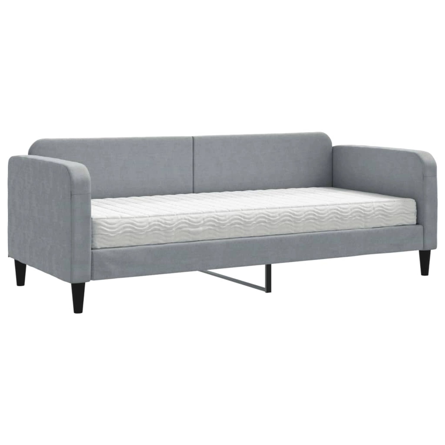 vidaXL Tagesbett mit Matratze Hellgrau 80x200 cm Stoff1848513