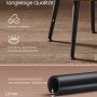 Detailaufnahme: Stahlbeine und verstellbare Füße des karamellbraunen Vasagle Sitzhockers.