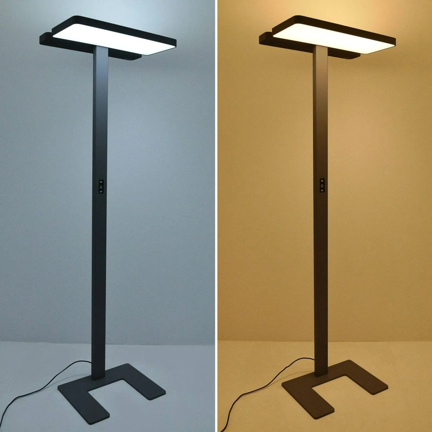 Schwarze Arcchio LED Stehlampe Aila mit Bewegungsmelder für Büro/Arbeitszimmer.