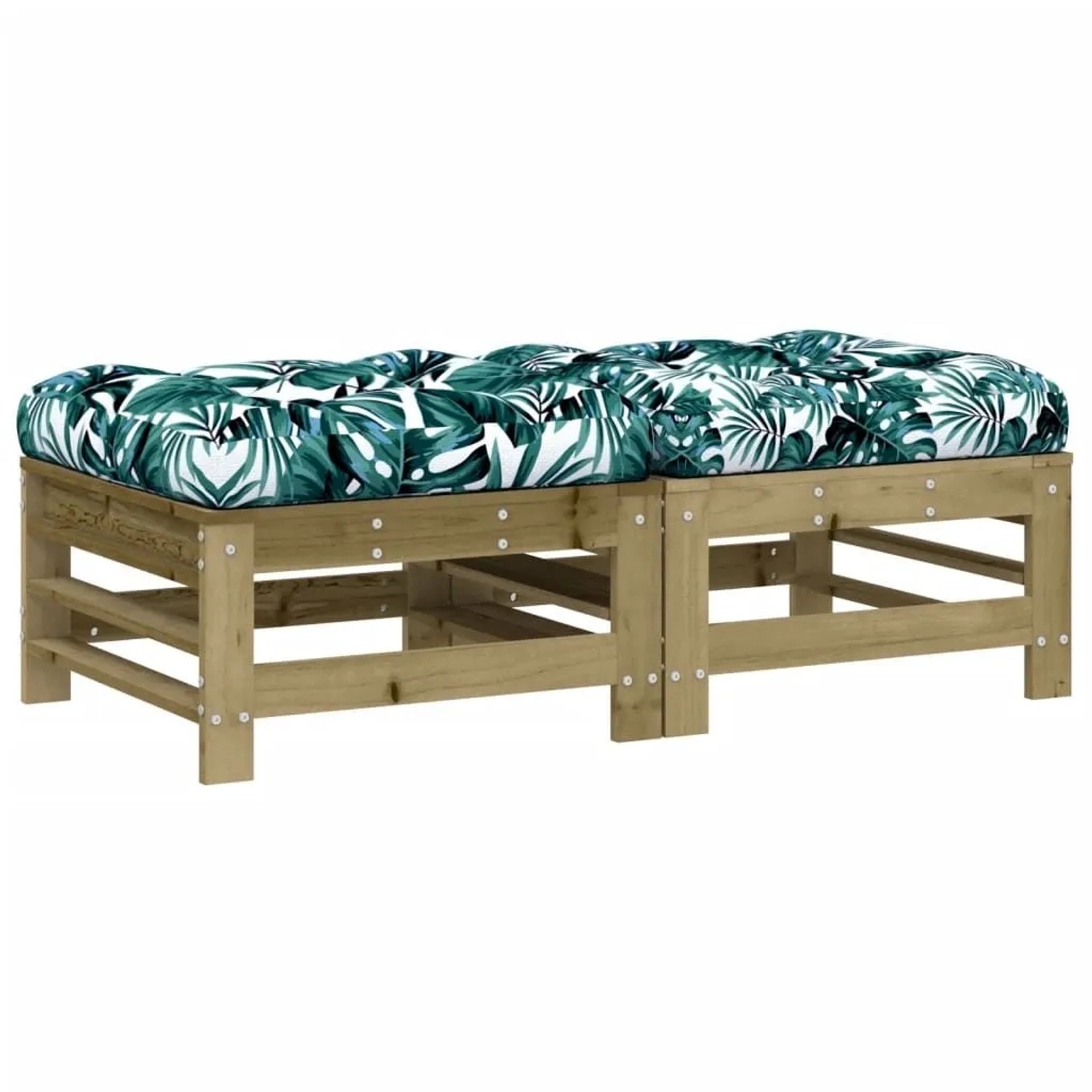 vidaXL Gartenhocker mit Kissen 2 Stk Kiefernholz Imprägniert 825701