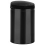 Schwarzer vidaXL Sensor-Mülleimer, 30L, aus Kohlenstoffstahl mit Automatik-Deckel.