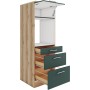 OPTIFIT Savona405 Geräteumbauschrank, 60 cm, Steingrün mit Schubladen und Auszügen.