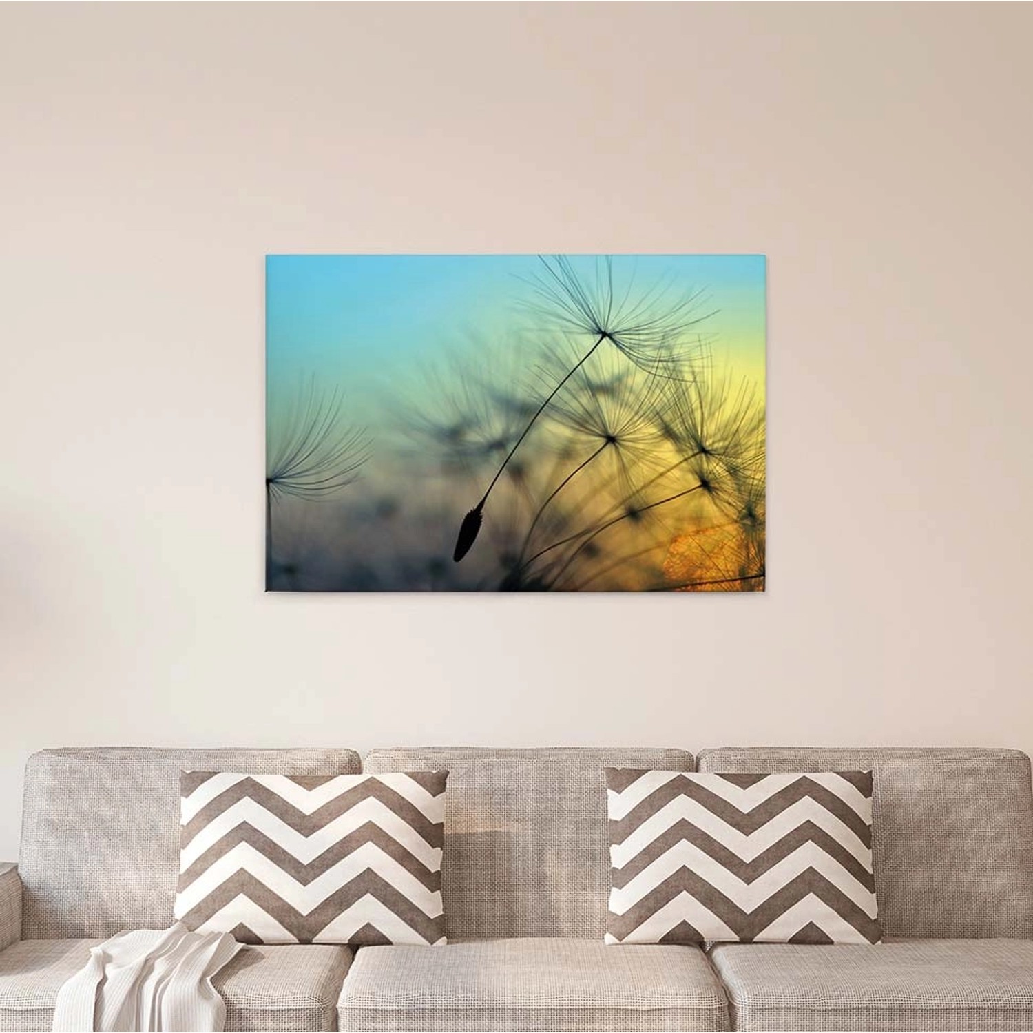 Bricoflor Leinwand Bild Mit Pusteblume Canvas Leinwandbild Ideal Für Schlaf günstig online kaufen