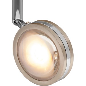 Detailaufnahme: OBI LED Spot 2-er Rotello, Nickel-Matt, warmweißes Licht.