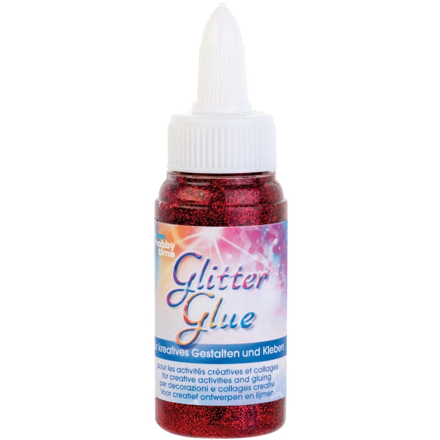 Glitterglue Flasche 60 ml Dosierverschluss Rot