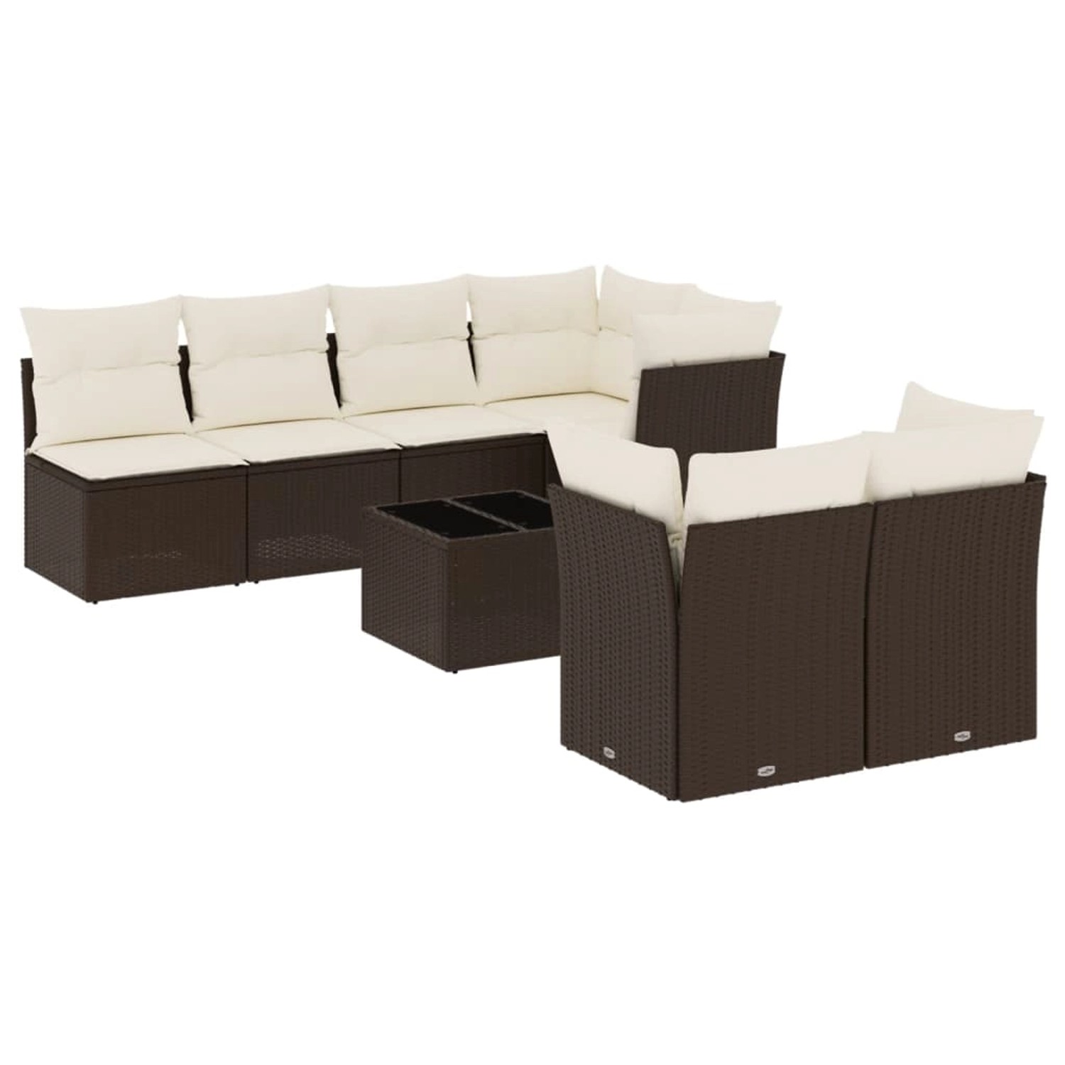 vidaXL 8-Tlg Garten-Sofagarnitur mit Kissen Braun Poly Rattan 3249142 günstig online kaufen